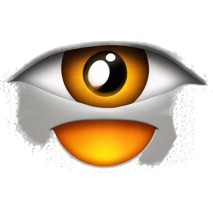 Simple iOS-style emoji of Sauron's eye with a vertical slit pupil and glowing orange iris. Make the design clean and minimal with smooth shapes, typical of iOS emoji." emoji