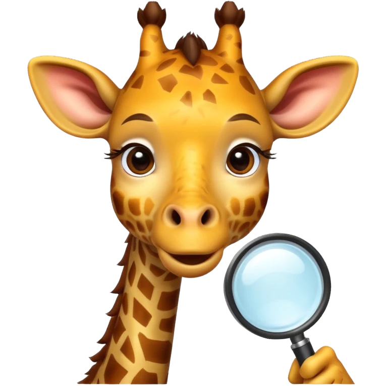 curious giraffe with magnifying glass emoji
