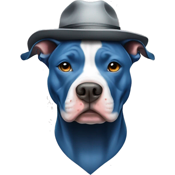 bluenosed pitbull with gangster hat emoji