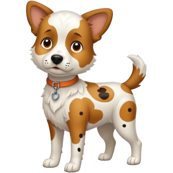 spotted white dog full body emoji