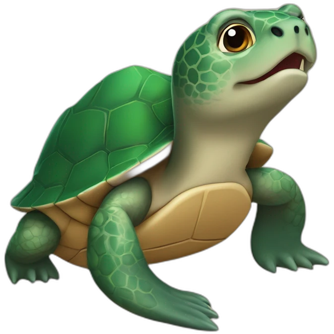Tortue sur une loutre emoji