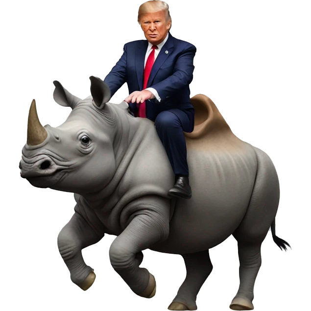 Donald trump riding a rhino emoji