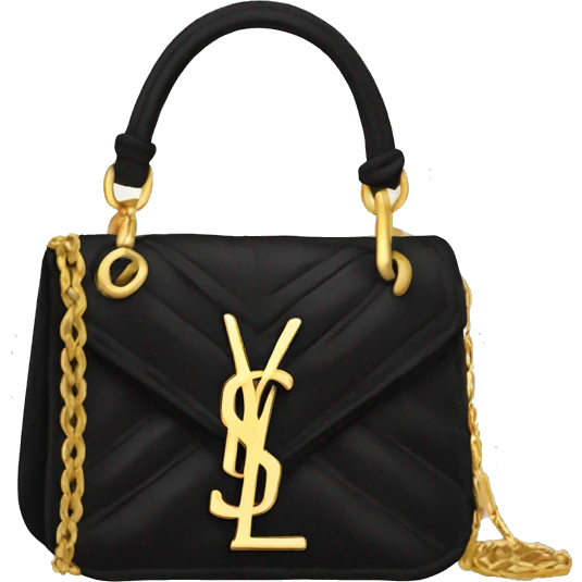Black and white YSL purse with gold chain  emoji