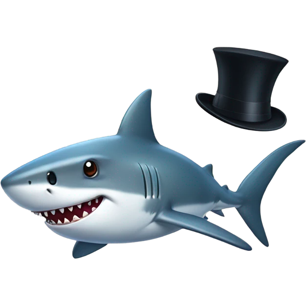 shark with tophat emoji