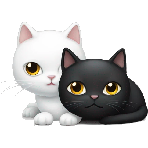 black cat and white cat  emoji