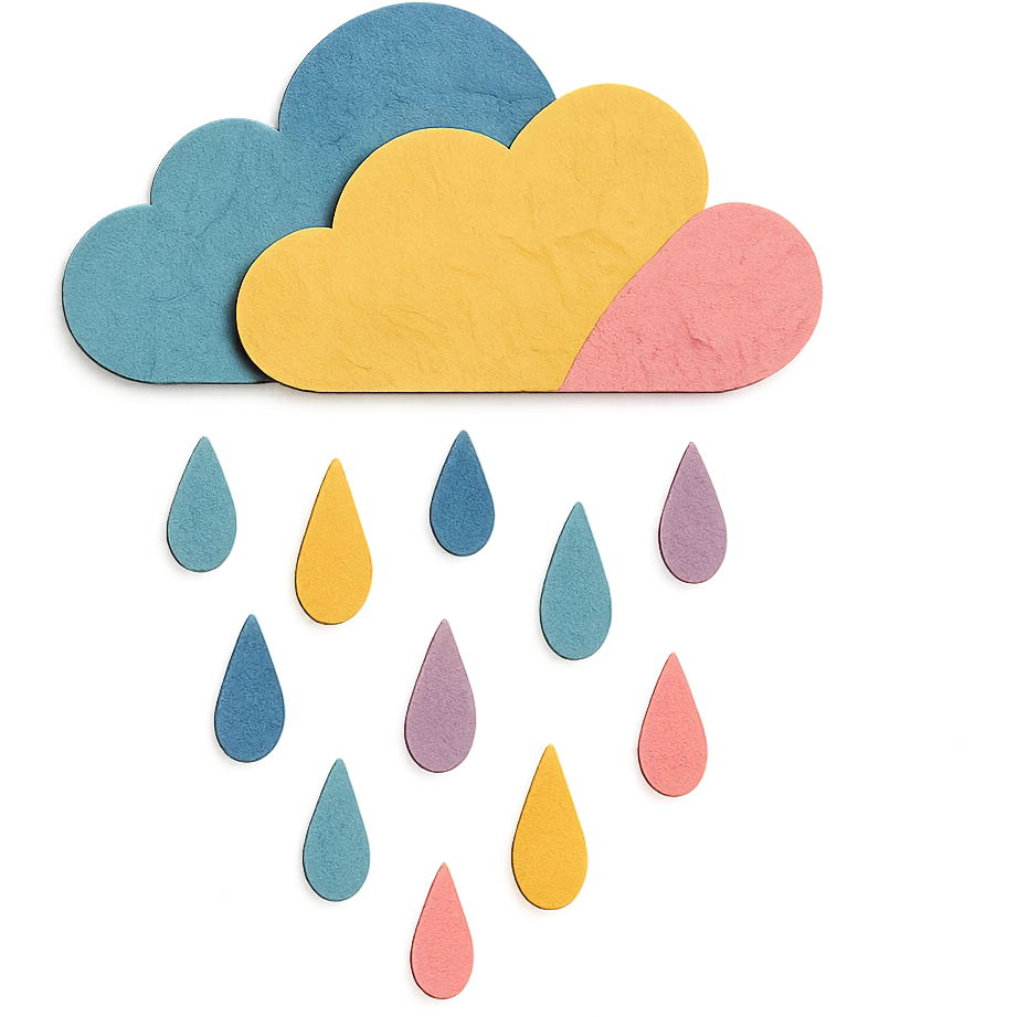 rain, paper craft style emoji