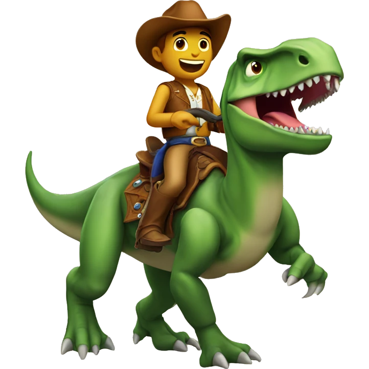 Dinosaur riding cowboy emoji