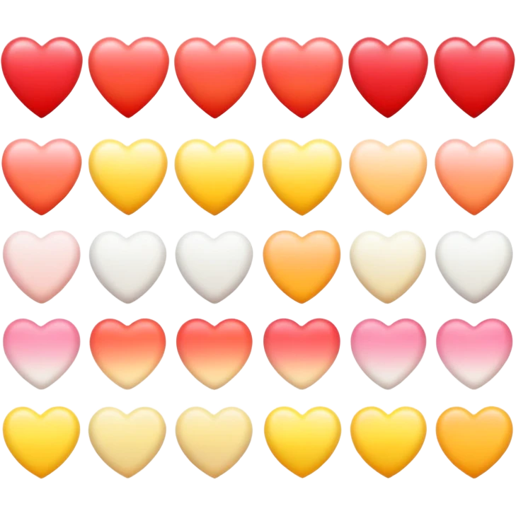 Romantic red-yellow-white pastel lush gradients aesthetic emoji