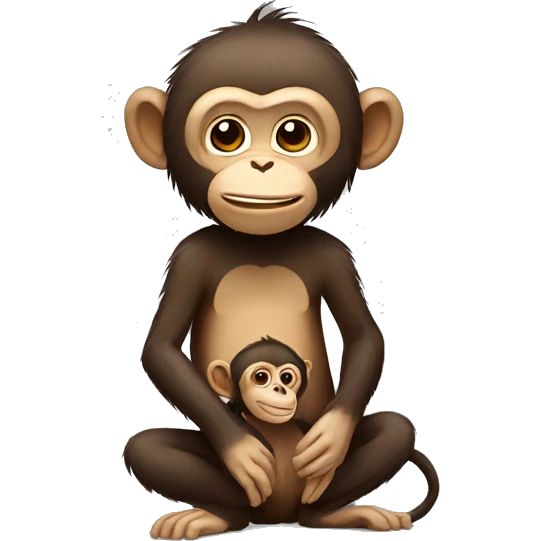 Monkey with another monkey  emoji