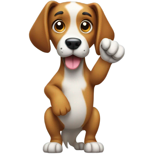 dog putting the middle finger emoji
