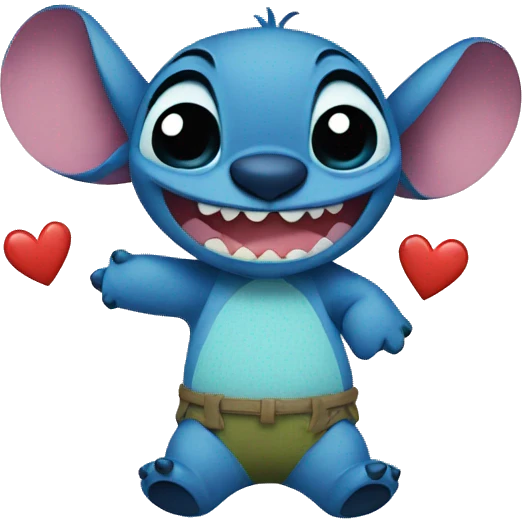Stitch with heart  emoji