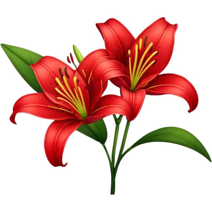 Red Lille flower emoji