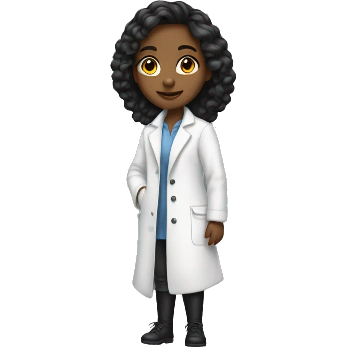 The girl in the white coat,  emoji