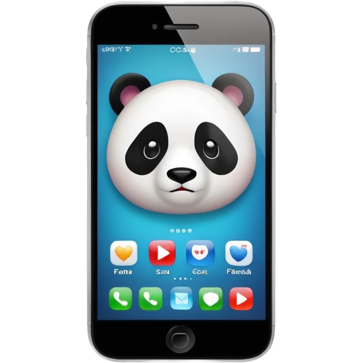 phone with panda icon and "csa" on the screen emoji