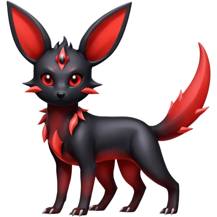  Shiny edgy red Umbreon-Salandit-Jolteon-fusion emoji
