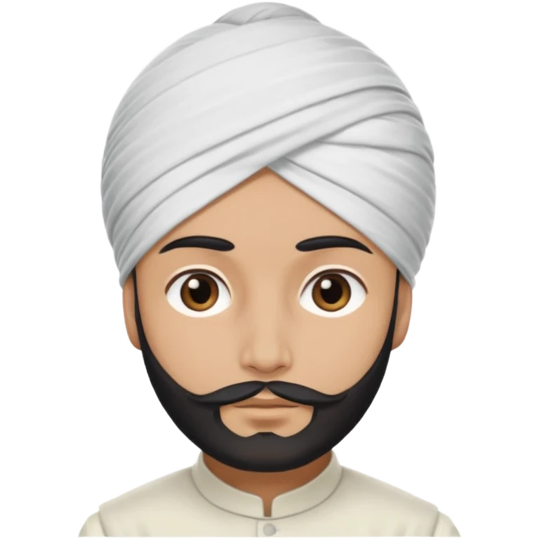 Sardar boy wearing turban white and manly emoji