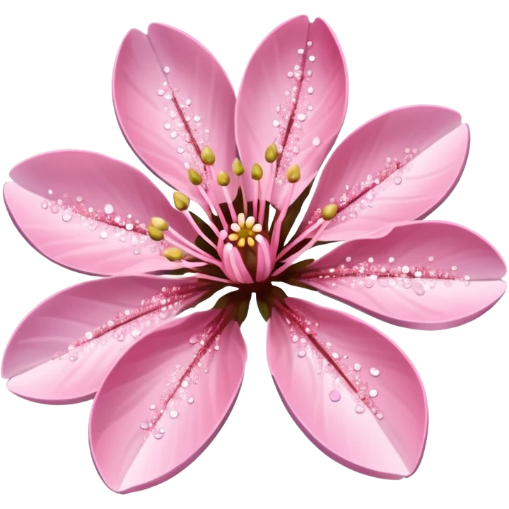 Stylized pink glitter cherry blossom flower (sakura) emoji