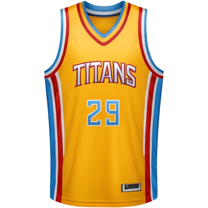 red, yellow, white titans basketball jersey with NO blue accent color emoji