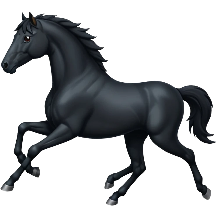 Running black horse  emoji