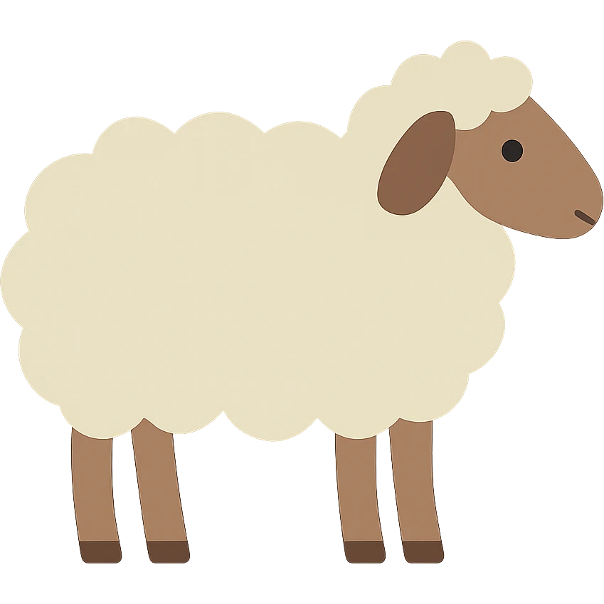 Flat design style sheep emoji