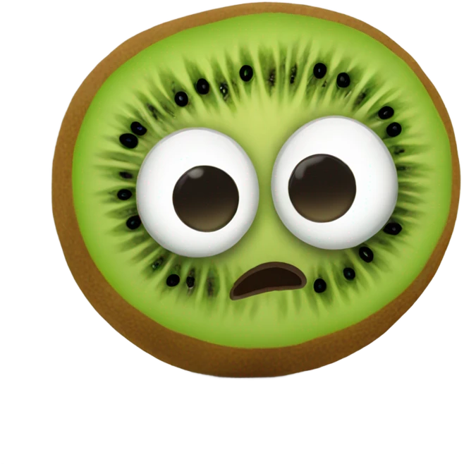 kiwi with face emoji