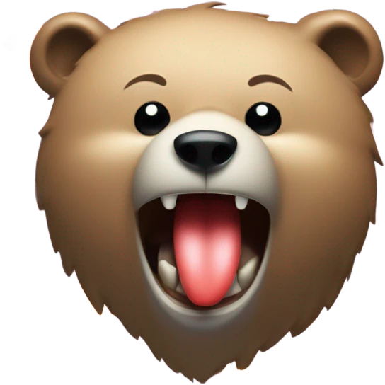 Bear biting a peach  emoji