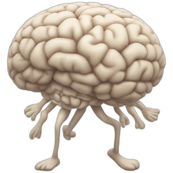 brain with legs running emoji
