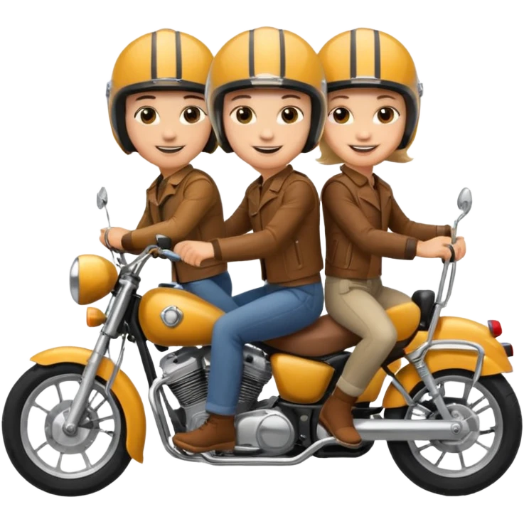 3 friend ride motorcicle emoji