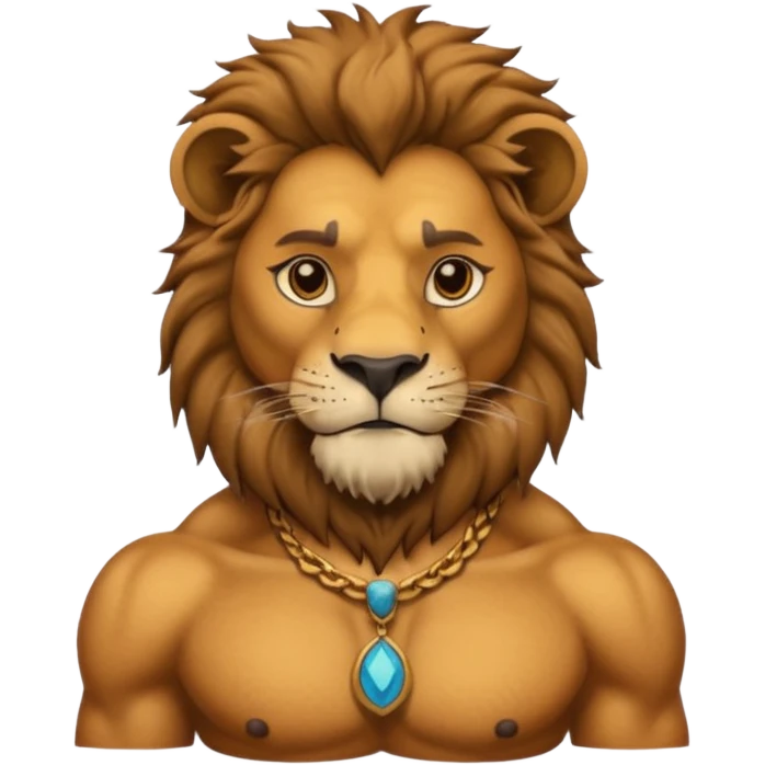 lion with a human neck (photo must be cropped to the middle of the neck) emoji