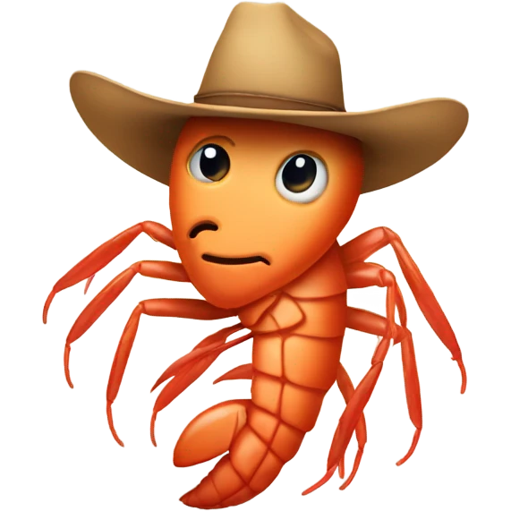 Shrimp wearing a cowboy hat emoji