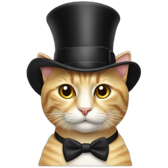 cat wearing a top hat emoji