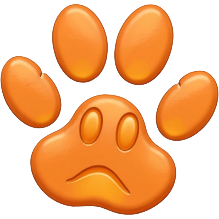 a very light pale pastel orange #FFA500 pawprint emoji