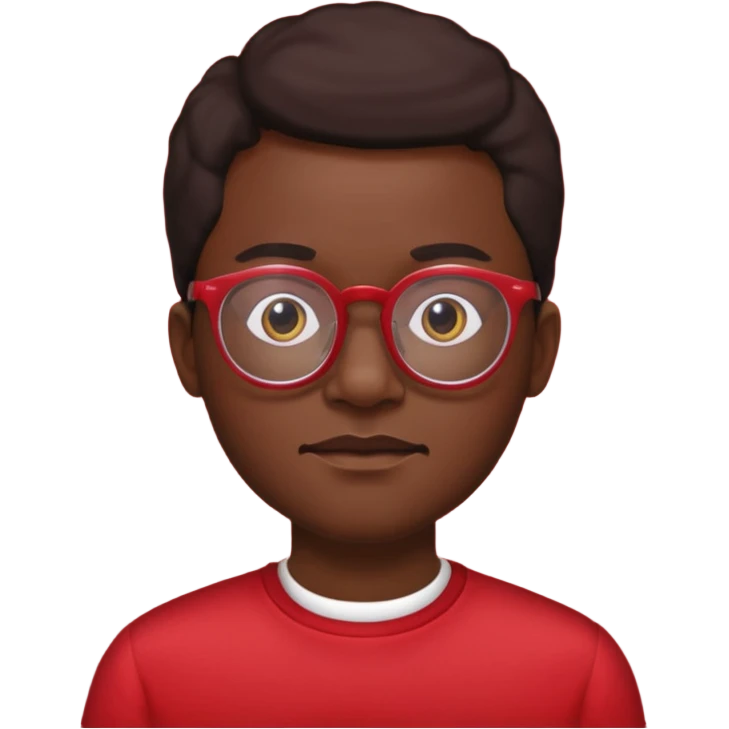 red clothed black person with eyeglass emoji