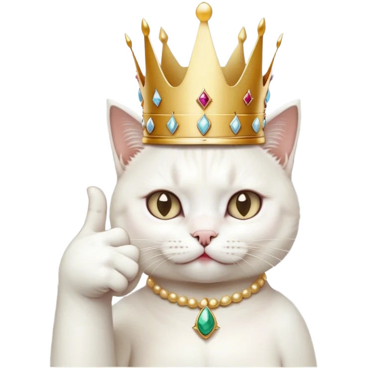 Kitty doing middle finger with crown  emoji