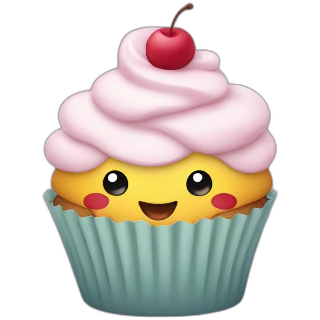 Happy cupcake emoji