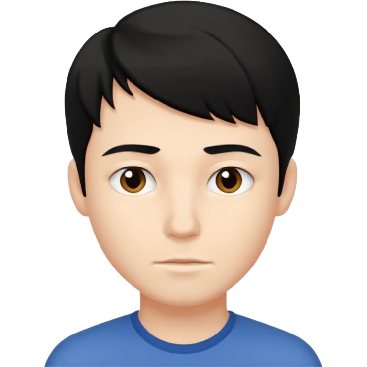 Joven blanco de buena parecencia cabello negro emoji