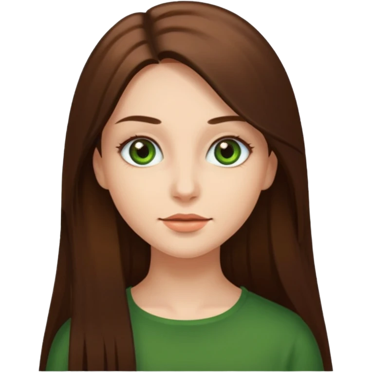 make it with greener eyes and straight long hair emoji