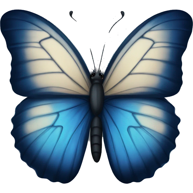 a black and dark blue butterfly emoji