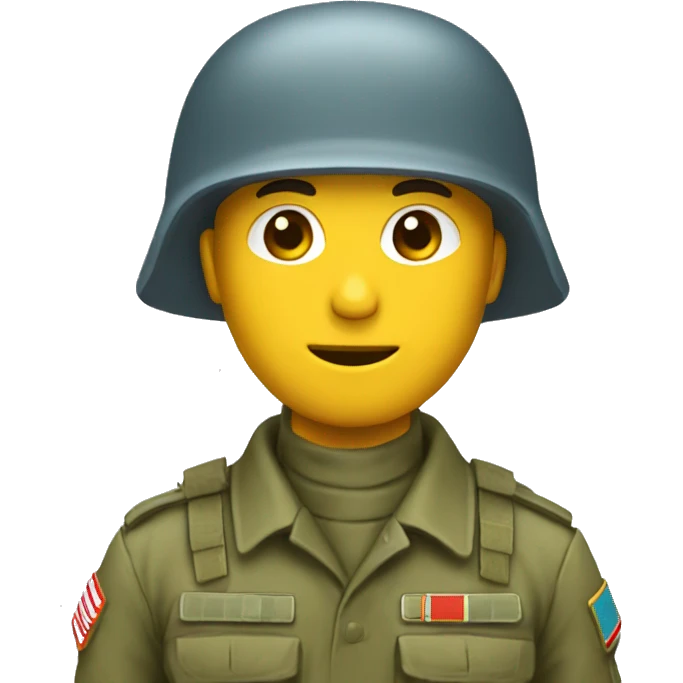 Un soldado con la pose de respeto  emoji