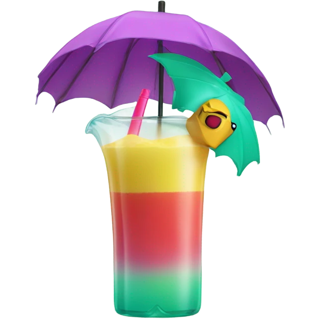 Invader zim with floaties and drink emoji