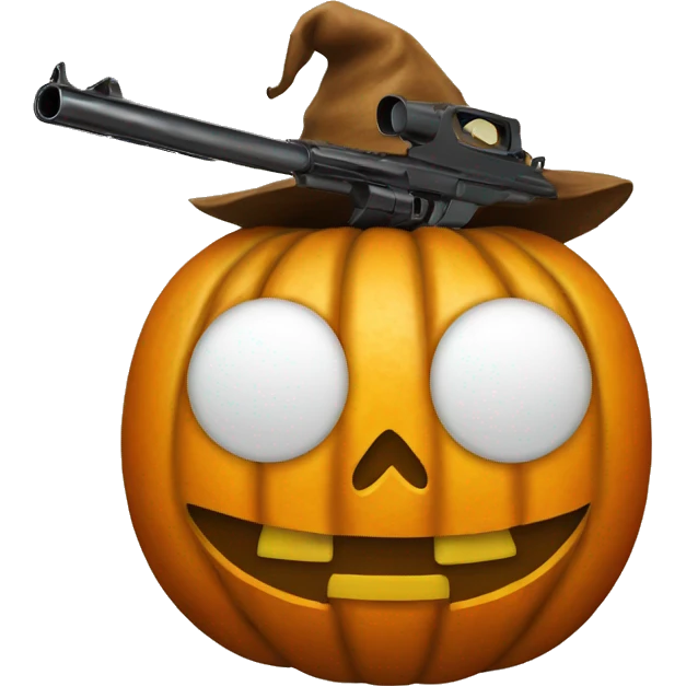 pumpkin head with gun emoji