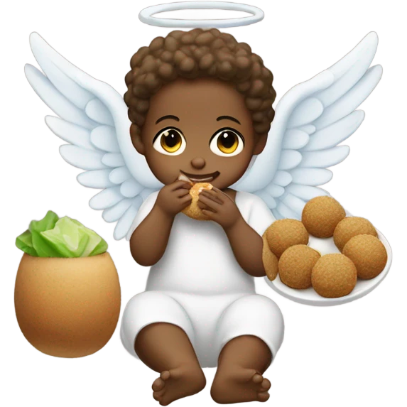 Baby Angel eating falafel emoji