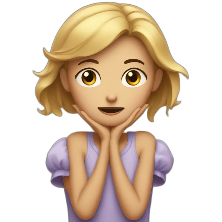 Sad Girl with opened arms waiting for a hug emoji