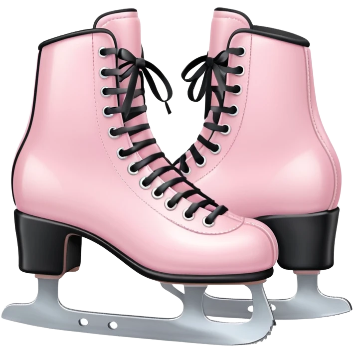 two pastel pink ice skates with bows emoji