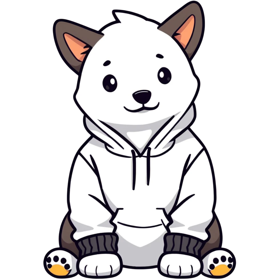 Dog wearing a hoodie  emoji