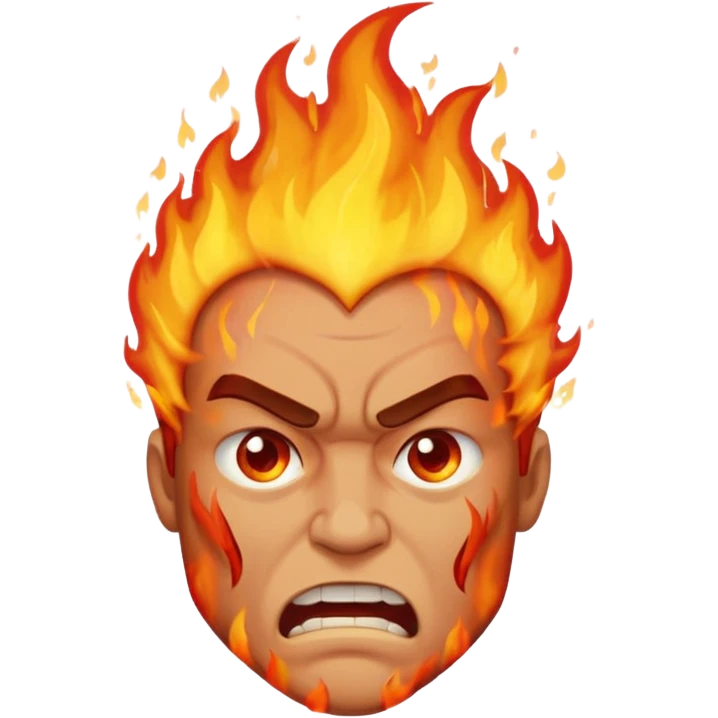 burning angry man emoji