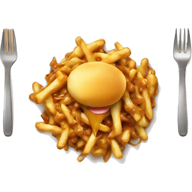 Poutine qui mange des nouilles  emoji