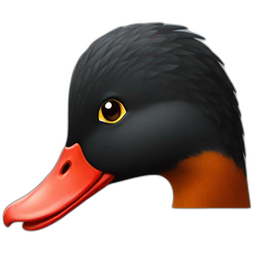 Black and red duck emoji