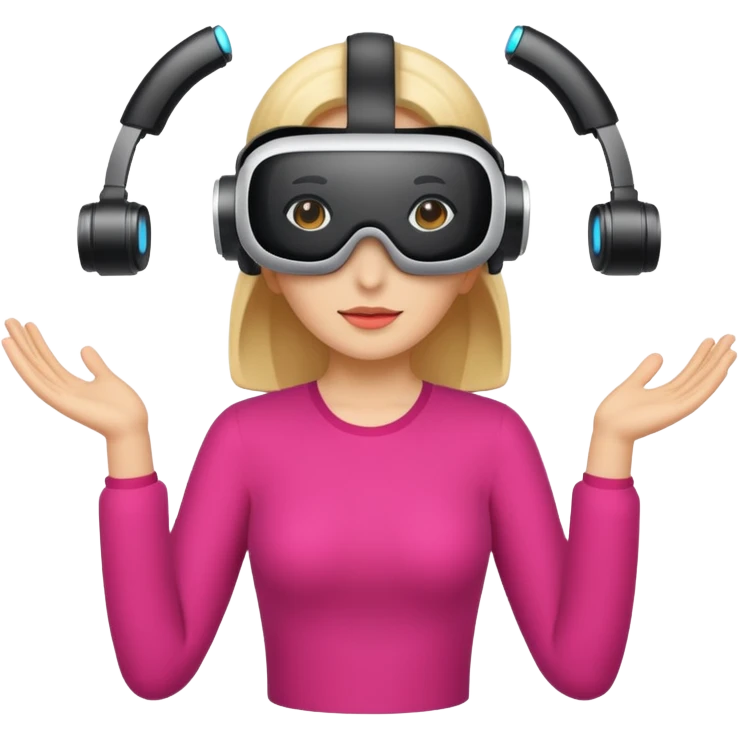 VR wearing woman emoji