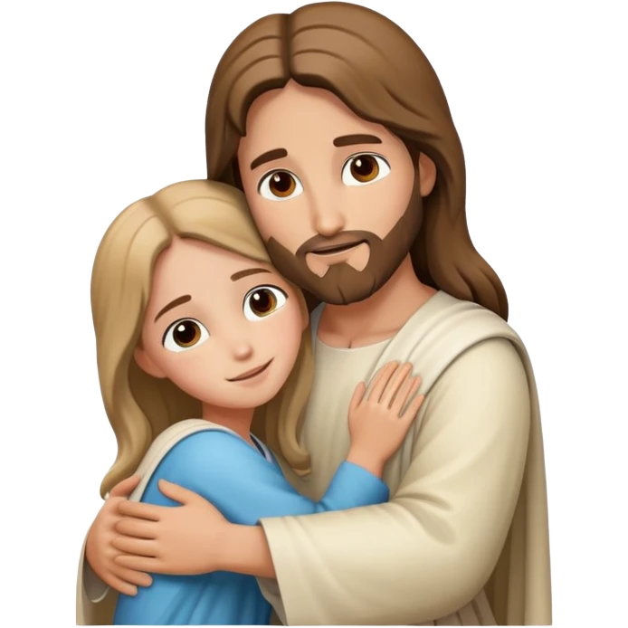 Jesus hugging  a Girl  emoji